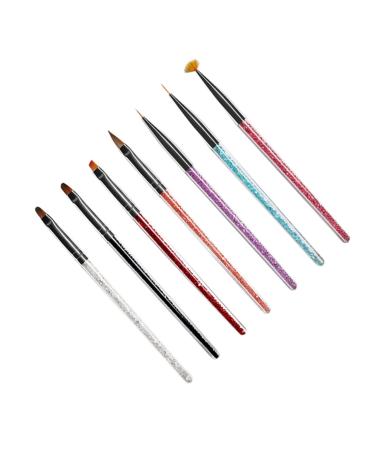 minkissy 1 Set Powder Nail Brush Nail Drawing Painting Nails Brush Hair Bristles Nail Brush Liquid Glitter Nail Art Pen Glitter Manicure Pens Nail Art Pen Brush Flat Tool