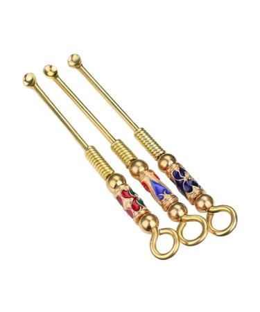 Cabilock Spoon Necklace 3Pcs Ear Wax Removal Tools Earwax Catcher Scratch Ear Curette Ear Pick Ear Scoops Relief Stain Ear Cleansing Tool for Women Men Adults Supplies Tiny Measuring Spoons