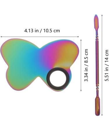 Buy KALLORY Heart-Shaped Stainless Steel Mixing Palette & Spatula Tool for Nail Art | Perfect for Salon & Home - International Shipping Available - Buy Online on SooperMarket.com