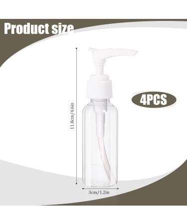4-Pack 50ml Airless Pump Bottles for Travel - Transparent Plastic Donor Bottles for Cosmetics Shampoo & Cream - Buy Online on SooperMarket.com