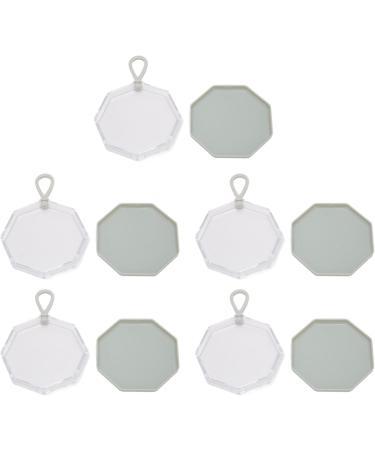 Makeup Puff Box Safe Powder Puff Storage Box Gray Portable Octagonal Dustproof for Powder Rooms for Beads - Buy Online on SooperMarket.com