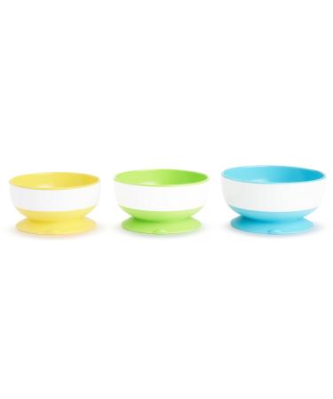 Munchkin Stay Put Suction Bowl 3 Pack Purple/Blue/Green 3 Count (Pack of 1)
