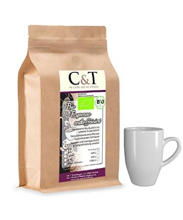 C&T Bio Espresso Crema - 100% Arabica Decaffeinated Coffee Whole Beans 1000g | Premium Kraft Paper Bag - Buy Online on SooperMarket.com