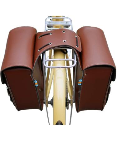 SENQI Retro Bicycle Rack Bag - Leather Rear Seatpost Bag for Vintage Bikes - Brown - Buy Online on SooperMarket.com