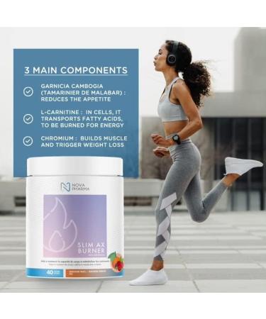 Nova Pharma Pre Workout Powder - Garcinia Cambogia - L Carnitine Supplement - Chromium Supplement - 40 Servings (Tangerine & berries) - Buy Online on SooperMarket.com