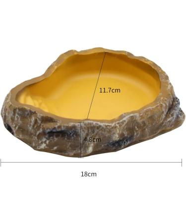 Medium Resin Rock Water Bowl for Reptiles | Terrarium Tank Food Bowl for Lizards, Snakes, Frogs, and More - Buy Online on SooperMarket.com