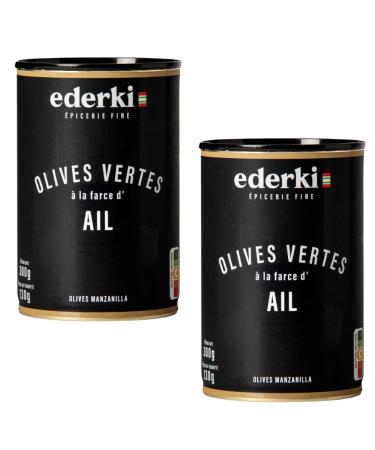 Green Olives with Garlic 300g x 2