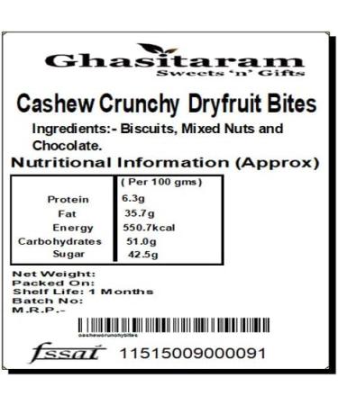 Jaiccha Ghasitaram Valentine Gifts - Valentine Sweets Cashew Crunchy Dryfruit Bites in a Brown Pouch and a Teddy - Buy Online on SooperMarket.com