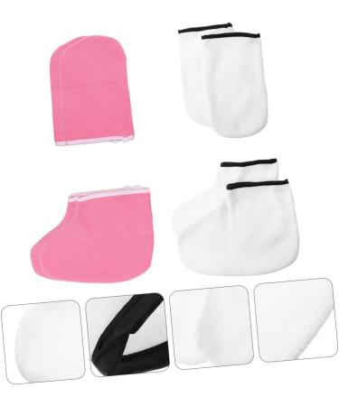 PLAFOPE 4 Pairs Hand and Foot Mask Hand & Foot Mask Moisture Gloves for Dry Hand Paraffin Wax Mitts Skin Care Glove Paraffin Mittens Cracked Hands Kit Shower Glove Heat Preservation Glove - Buy Online on SooperMarket.com