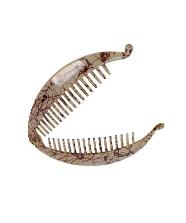 Ancllo Large Banana Hair Clips - Fish Shape Hair Accessories for Women & Girls - 2 Coffee Brown Clips with Rounded Edges - Buy Online on SooperMarket.com