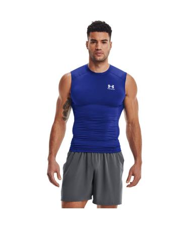 Under Armour Men's HeatGear Compression Sleeveless T-Shirt Royal Blue (400)/White X-Large