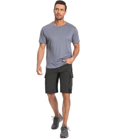 Cycorld Men's Short Trousers | Quick Drying Stretch Cargo Shorts | 6-Pocket Hiking & Trekking Bermuda Pants - Black - Buy Online on SooperMarket.com
