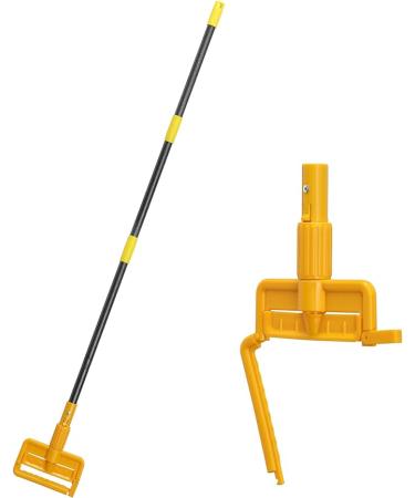 Mop Handle Commercial Heavy Duty - 60 inch Metal Commercial Mop Stick Side Gate Mop Head Replacement Holder for Floor Cleaning Clamp Mop Handle Quick Change for Wet Mop (1)