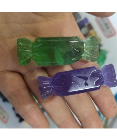 Natural Crystal Rough Home Decoration 1PC Natural Fluorite Crystal Stone Candies Hand Carved Handicraft GemstoStones Gemstones for Home DIY Decorations Stones