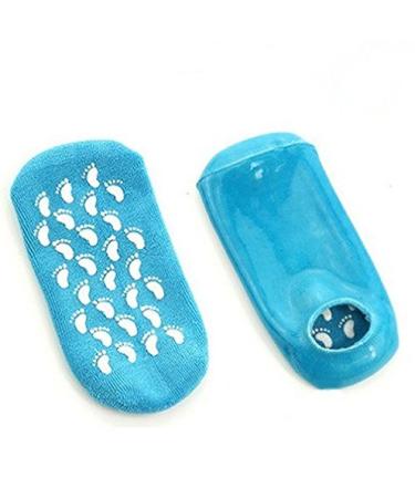 Veewon Moisturizing Gel Socks - Spa Quality with Vitamin E & Oil for Repairing Dry Skin | 2 Pairs Blue & Pink - Buy Online on SooperMarket.com