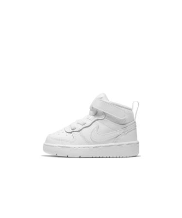NIKE Boy's Unisex Kids Court Borough Mid (TDV) Gymnastics Shoes Child 6.5 UK Child Blanco