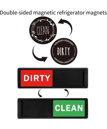 Evvmnaks 2 x Magnetic Dishwasher Clean Dirty Panel with ABS Shutter Only Changes When You Push It Scratch-Resistant Protection for Dirty Clean Dishes - Buy Online on SooperMarket.com