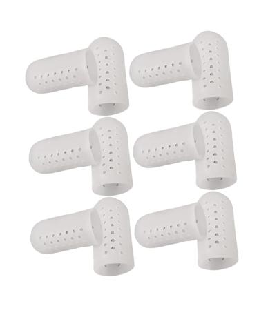 Unomor 6 Pairs/12pcs Silicone Gel High Heel Protectors Latex Toe Protector Finger Toe Sleeve Hammer Toe Tubes Protection Supplies Anti-Friction Toe Cover Protection Tools Protective Case White 4.5X2.1 cm