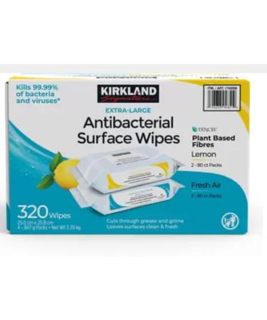 Kirkland 3 Jumbo Household Surface Cleans and Disinfects Wipes - Wipes Out 99.9% Germs / Bacteria
