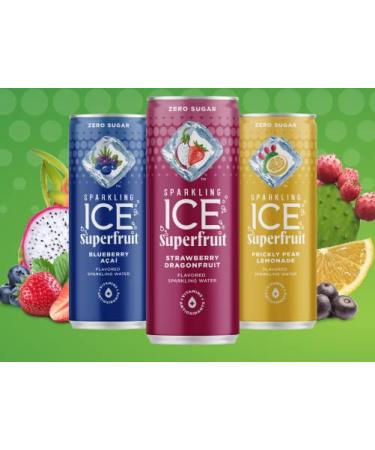 Sparkling ICE Superfruit Variety Pack - 12 Fl Oz Cans, Zero Sugar - Strawberry Dragonfruit Blueberry Acai Pear Lemonade | Pack Of 12 - Buy Online on SooperMarket.com