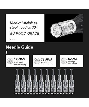 Derma Pen Microneedling 36 Pins - 10 Pcs Replacement Cartridges | Screw Thread Slot Disposable Parts - Buy Online on SooperMarket.com