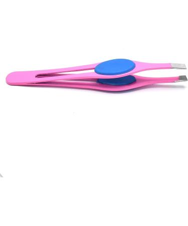 Surgi-Grade Stainless Steel Slant Pink Tweezers for Eyebrows - Precision Tool for Ingrown Hair Removal | G.S Online Store - Buy Online on SooperMarket.com