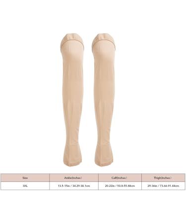 Toe-Free Compression Stockings for Varicose Veins - Full-Length 23-32 mmHg Leg Tights - Size 3XL | International Shipping Available - Buy Online on SooperMarket.com