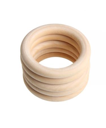 Natural Kids Teething Toys Wooden Circle 70mm Craft Embellishment for Jewelry Making DIY Gifts for Girls 5pcs