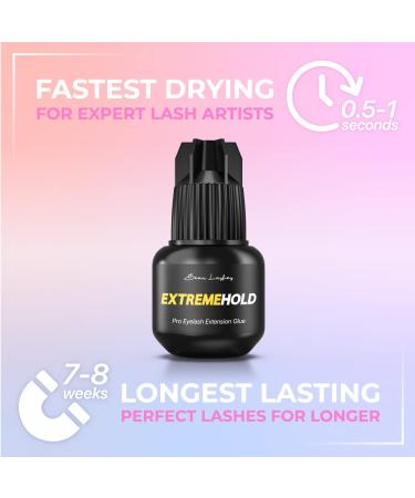 Extreme Hold Eyelash Extension Glue | Strongest Black Lash Adhesive for Professionals | Fast Drying & Long Lasting Semi Permanent Lashes | Up to 8 Weeks Retention - Buy Online on SooperMarket.com