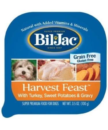 Bil Jac Wet Dog Food Variety Bundle 3.5 oz (Pack of 6) includes 2-Trays Hearty Stew with Beef & Barley + 2-Trays Chunky Stew with Chicken & Vegetables + 2-Trays Harvest Feast with Turkey & Sweet Potatoes in Gravy - Buy Online on SooperMarket.com