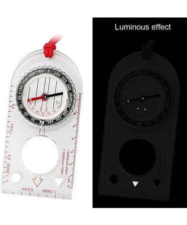 Multifunctional Waterproof Navigation Compass Map Ruler Magnifier for Explorer Hiking Map Reading and Navigation with Adjustable Lanyard - Buy Online on SooperMarket.com