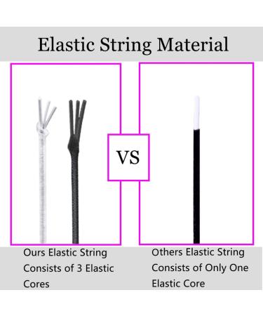 Stretchy String for Bracelets - 1mm Elastic Cord for Jewelry Making - 4 Rolls (2 Black and 2 White) - Buy Online on SooperMarket.com