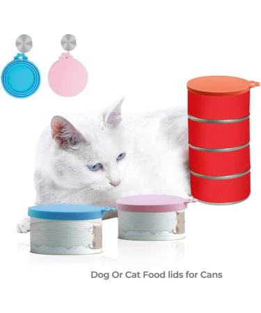 4 PCS Tin Can Lids for Pet Food Cover Silicone Tins Lid Cat Food Storage Cans Sealer Universal Size Cap for Pets Food Toppers Lids 4 Colors - Buy Online on SooperMarket.com