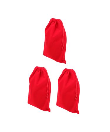PLAFOPE 3pcs Hair Dryer Storage Bag Hair Dryer Travel Bags Travel Makeup Bag Organizer Flannel Red