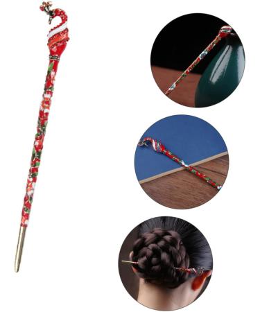 Mikinona 1pc Hanfu Hairpin Hair Stick Decorative Hair Forks Retro Hair Pin Retro Chignon Pin Chinese Chopsticks Hair Accessories Red Chinese Chopsticks for Hair Personality Hair up Alloy - Buy Online on SooperMarket.com
