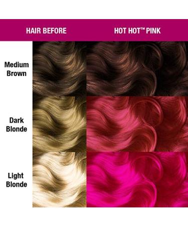 MANIC PANIC Hot Hot Pink Hair Dye 4oz - Vegan Semi Permanent Neon Pink Hair Color - Blacklight Reactive - PPD & Ammonia Free - Buy Online on SooperMarket.com