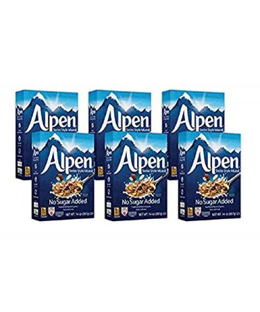 Alpen Muesli Cereal, No Sugar Added, 14 Ounce (Pack of 6)