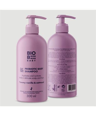 BioB Prebiotic Natural Baby Shampoo - 10oz | Gentle Cradle Cap Treatment for Newborns | Soothes Eczema, Seborrheic Dermatitis & Psoriasis | Tear-Free, Itchy Scalp Relief for Kids - Buy Online on SooperMarket.com