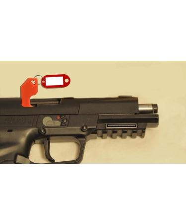 YINDIA Chamber Safety Gun Flags 12 Pack - Orange Flags with Red Key Chain Tags for Rifle, Handgun, Shotgun - Gun Range Necessities - Buy Online on SooperMarket.com