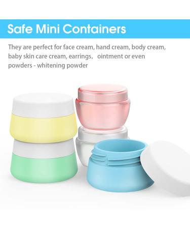6 Pack Leakproof Silicone Travel Jars 0.67oz - Travel Size Containers for Toiletries - Hard Sealed Lids for Face, Hand, Body Cream - 6 Pieces - Buy Online on SooperMarket.com
