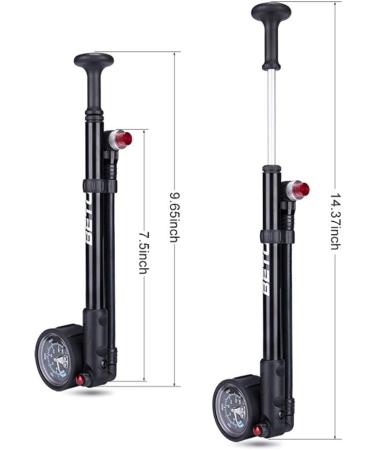 BETO High Pressure Shock Pump - 400 PSI Max | MTB Bike Fork & Rear Suspension Pump with No-Loss Schrader Valve - Buy Online on SooperMarket.com