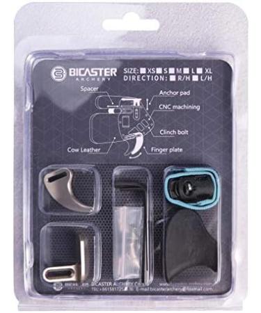 Bicaster Archery Finger Tab - Genuine Leather & Aluminum Plate, Adjustable Finger Guard for Recurve Bow - Large Size - Silver - Buy Online on SooperMarket.com