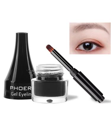 Mysense Matte Cream Brown Eyeliner Gel Pot with Brush Cream Eyeliner Makeup Smooth High Pigmented Matte Eye Makeup Gel Eye Liners for Women 203 Brown Matte Brown