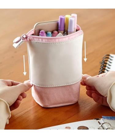Friinder Telescopic Pen Pencil Holder Stationery Case PU Corduroy Retractable Bag Green - Perfect Holiday Gift - Buy Online on SooperMarket.com