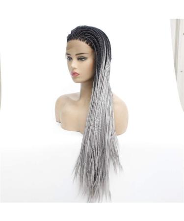 Shop Gradient Long Straight Front Lace Wig with Braids - International Shipping Available - Buy Online on SooperMarket.com