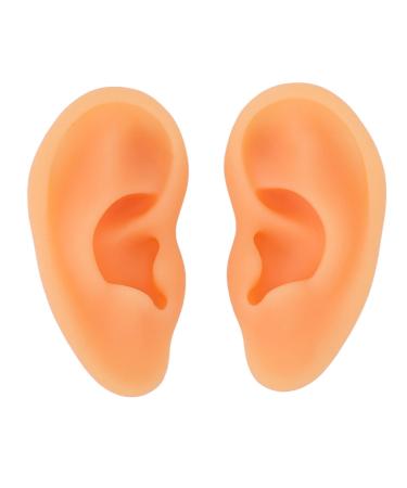 1 Pair Soft Silicone Ear Model Highly Simulated Ear Acupuncture Practice Model for Hospital Doctor Training Hearing Aid Wearing Demonstration