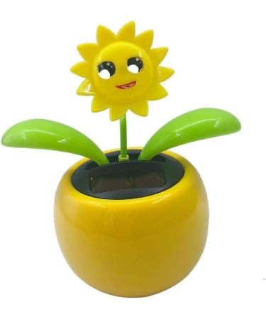 Solar Powered Flip Flap Dancing Flower Toy for Car Dashboard Decor Automatic Dancing Flower Toy Kid's Gift - Sunflower 10.5x6.5x11.3cm Car Ornaments Solar Powered Car Toy Office Desk Decoration - Buy Online on SooperMarket.com