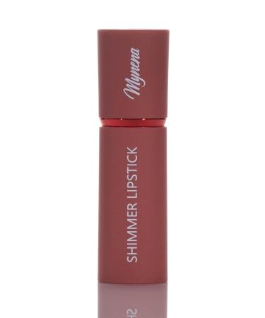 Mynena Nude Shimmer Lipstick with Silver Gold Glitter - Hydrating Formula, Vibrant Color | Talc-Free, Paraben-Free, Gluten-Free, Cruelty-Free, Sulfate-Free - Ginger - Buy Online on SooperMarket.com