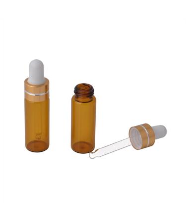Enslz 15 Mini Amber Glass Bottles (5ml) - Refillable Essential Oil Perfume & Cosmetics Storage with Golden Screw Caps - Perfect for Samples & Travel - Buy Online on SooperMarket.com