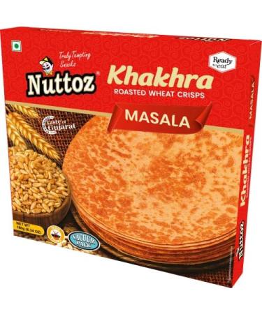 Nuttoz MASALA Khakhra ROASTED WHEAT CRISPS 180g (PACK OF 3) 180.00 g (Pack of 3) - Buy Online on SooperMarket.com